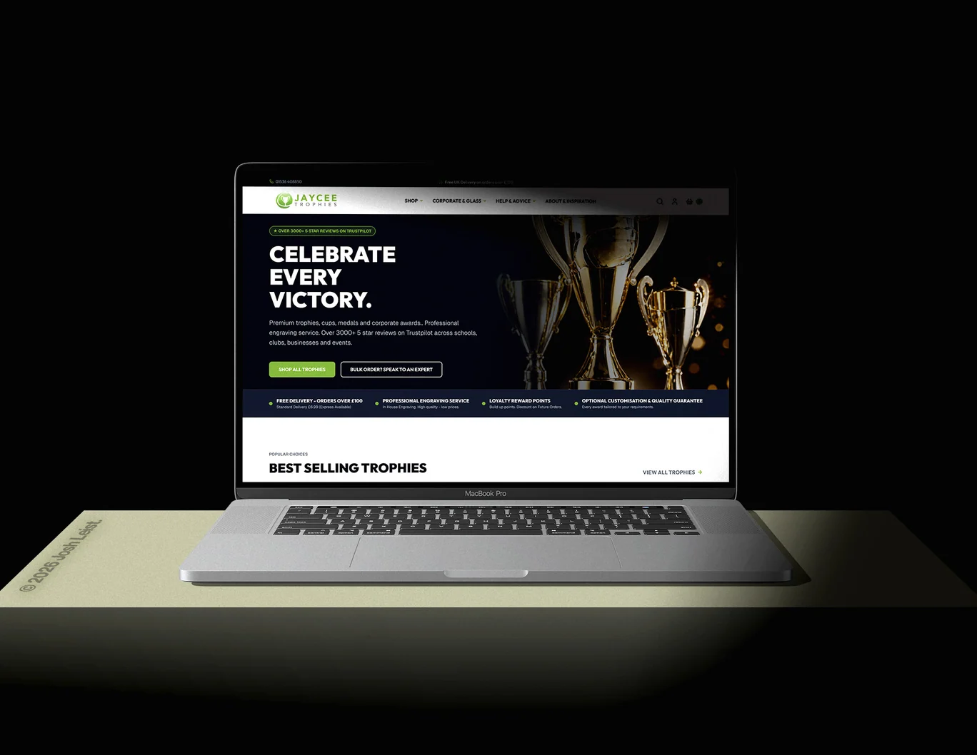 Jaycee Trophies website design preview