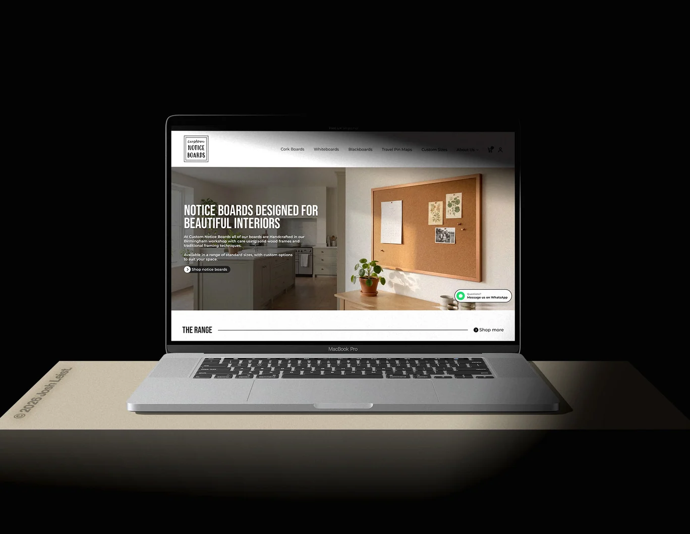 Custom Notice Boards website design preview