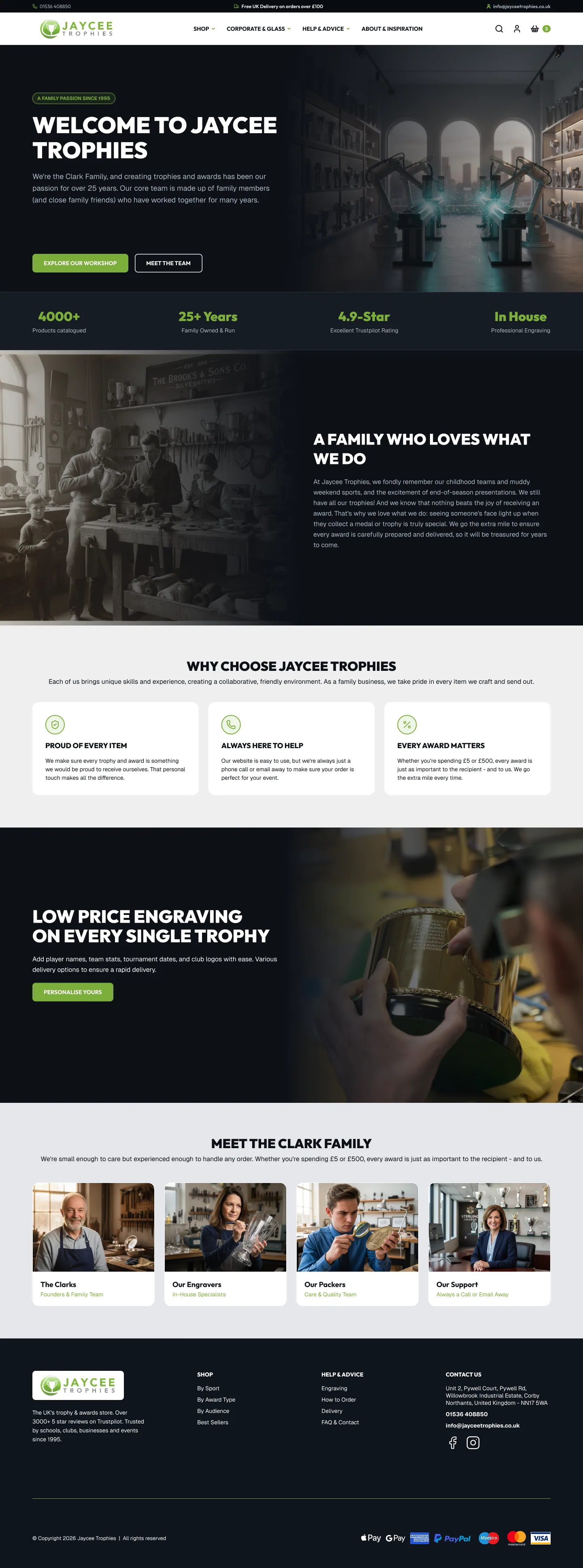 Jaycee Trophies: About the family