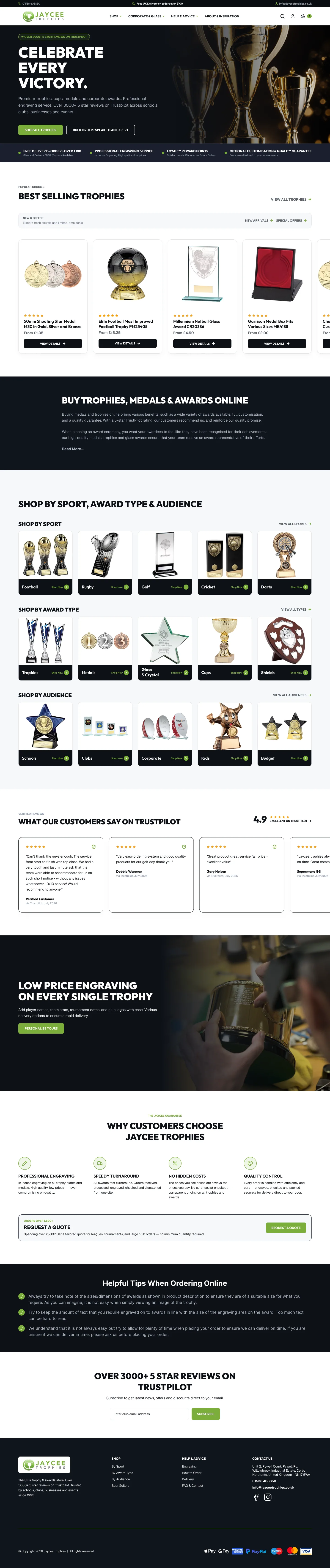 Jaycee Trophies: Homepage